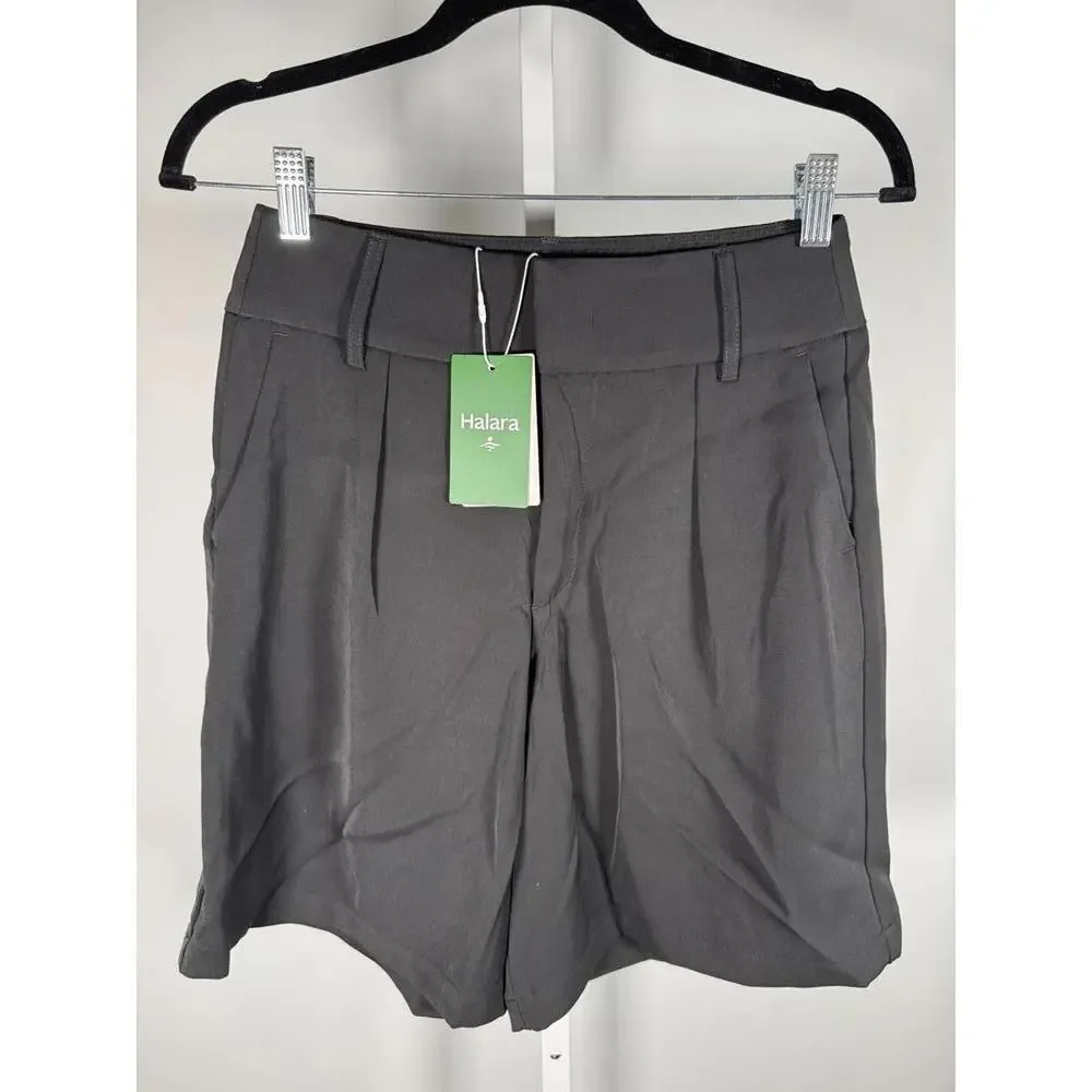 NWT Halara Black High Waisted Pleated Shorts Dressy Casual Size Small - Picture 2 of 5